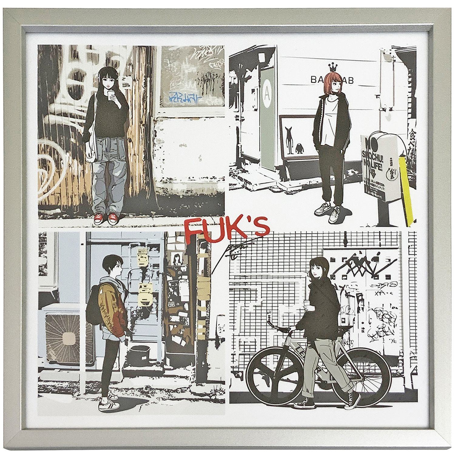 ー品販売  Backside works. ステッカー 30×30cmの大きなステッカー、規格 絵画