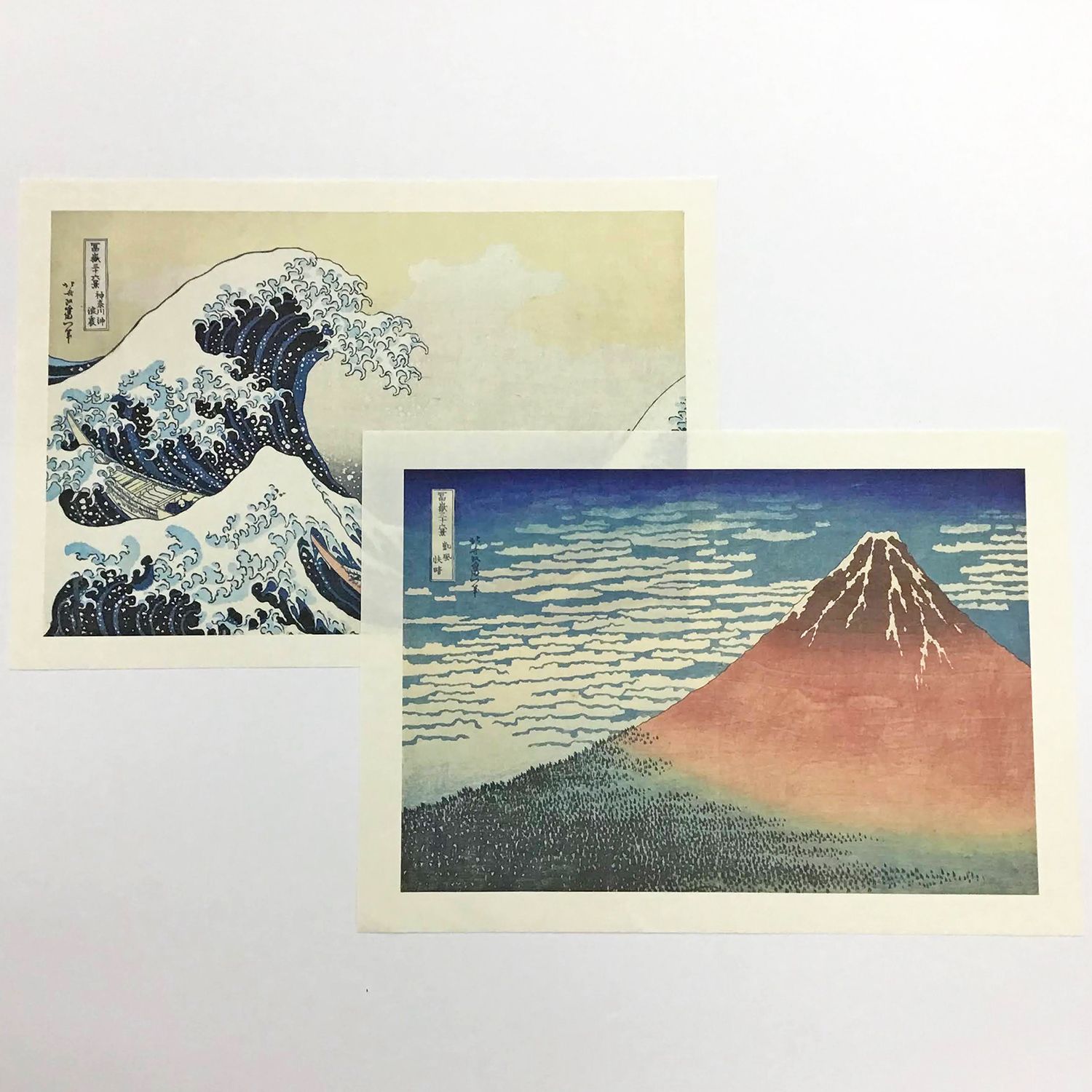 葛飾北斎 浮世絵 複製画 浮世絵の複製画を裏打ちし、マットを