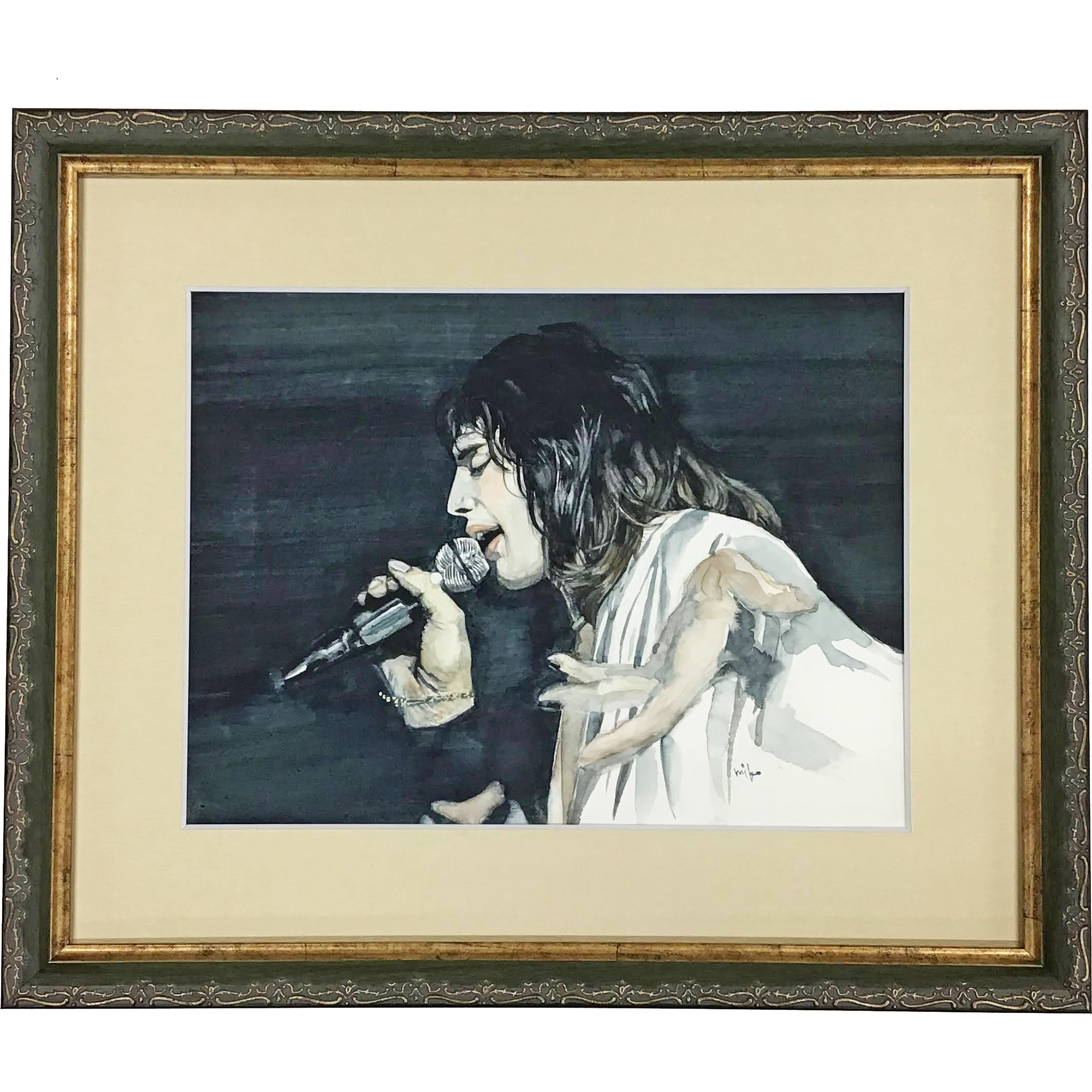 水彩画 Queen Queenを題材にした水彩画にマットを付けて額装しま