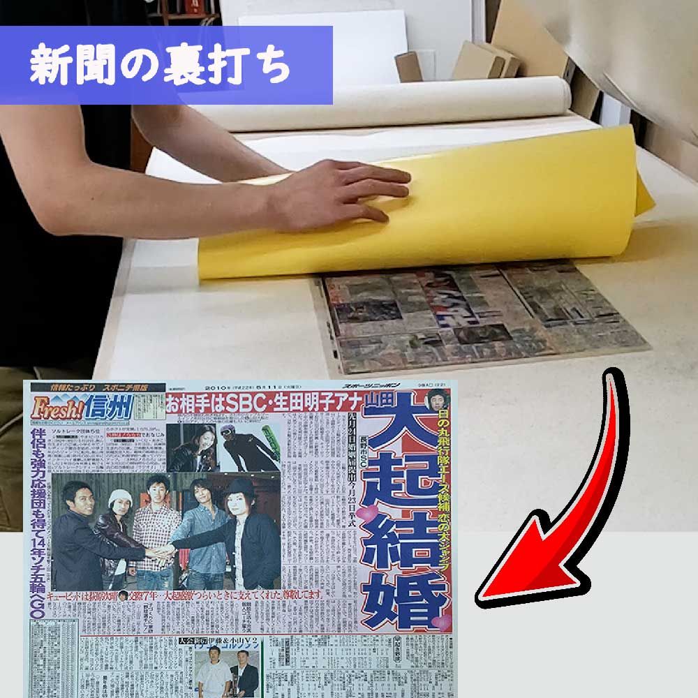 裏打ち済の新聞紙画像